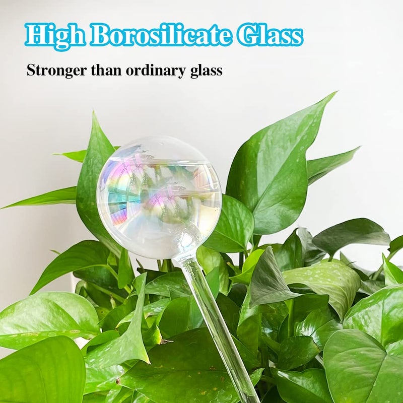 Pynqdfu 3 Pcs Plant Watering Globes Self Watering Planter Insert Plant Accessories Colorful Glass Plant Watering Devices for Indoor Plants - Image 3